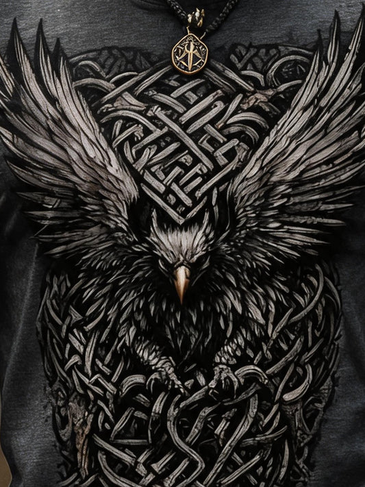Men's Vintage Viking Print Short-Sleeve T-Shirt