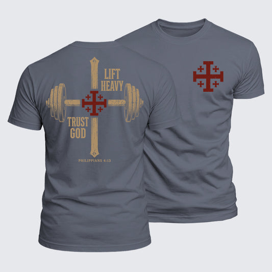 Luxe Mercerized Cotton Tee - Lift Heavy Trust God