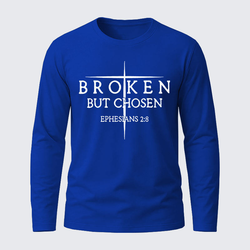 Broken But Chosen Cotton Long Sleeve T-Shirt