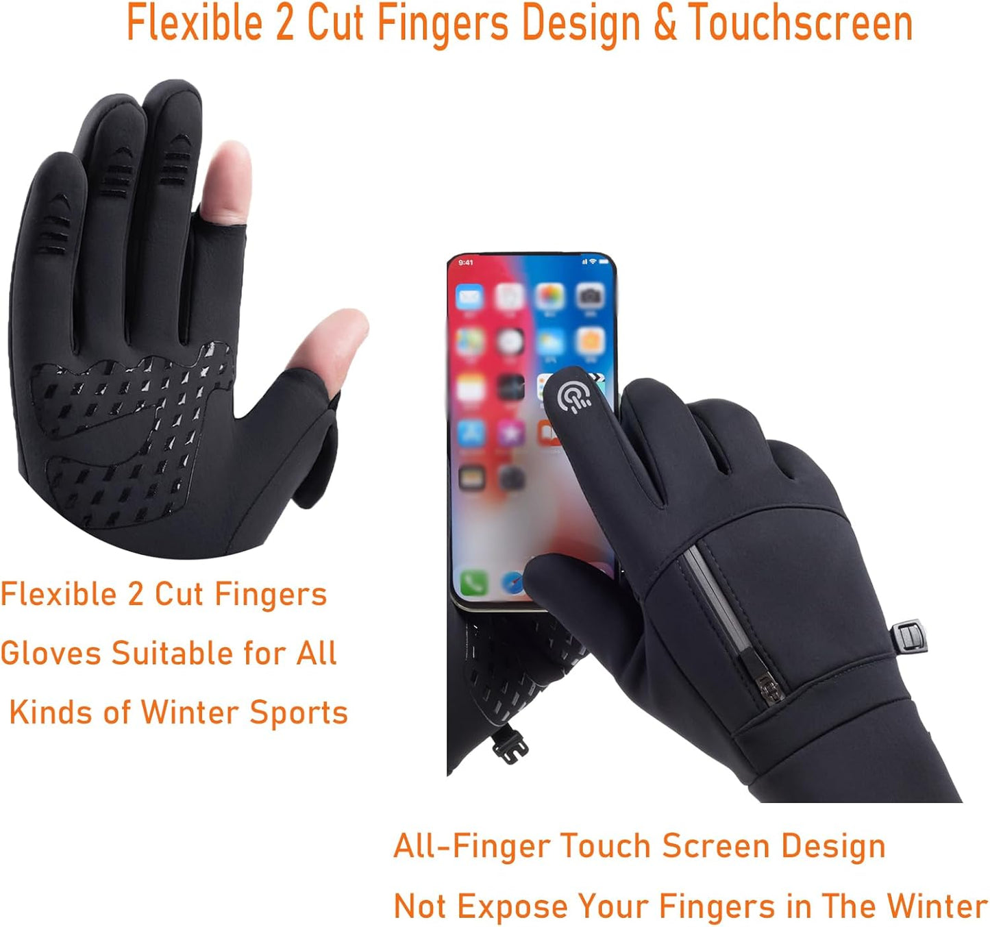 Buy 1 Get 1 Free – 2 Pairs Winter Fingerless Fishing Gloves for Men & Women