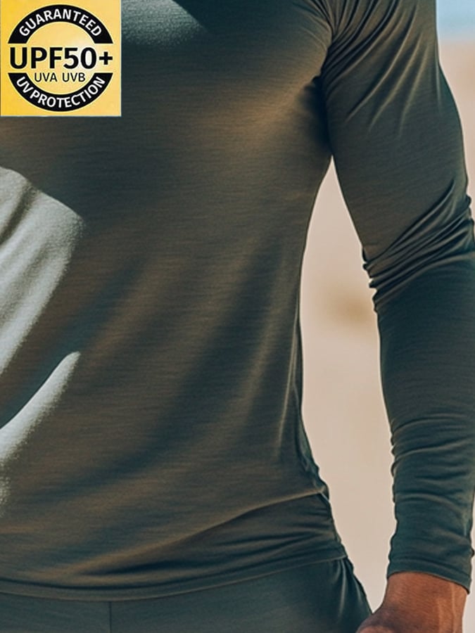 Men's Outdoor Sun Protection Breathable Cool Mask Hooded Sun Protection Long-Sleeved Top