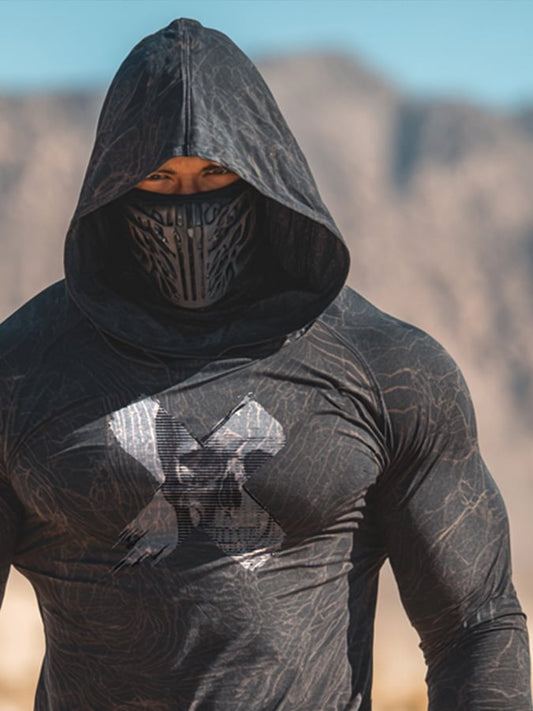 Men's Outdoor Sun Protection Breathable Cool Hooded Sun Protection Long Sleeve Top