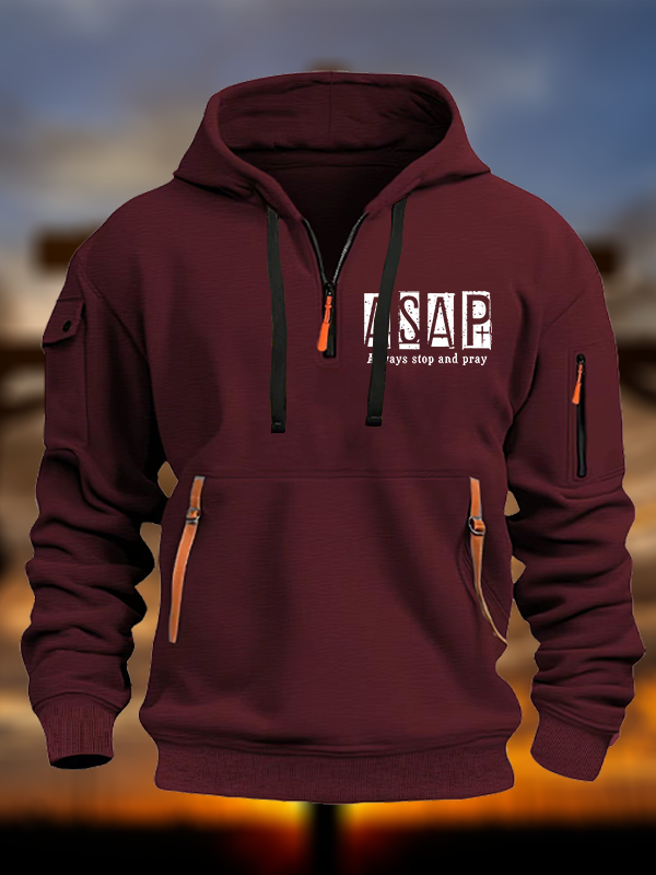Always Stop and Pray Jesus God Christian Zipper Hoodies