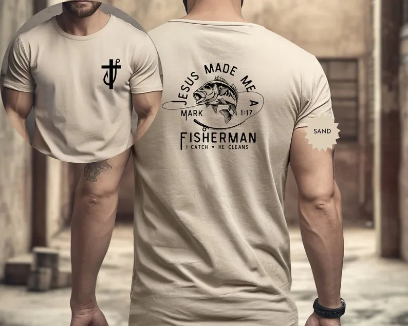 Fisher of Men Christian T-Shirt for Men | | Christian Gift, Father's Day Present