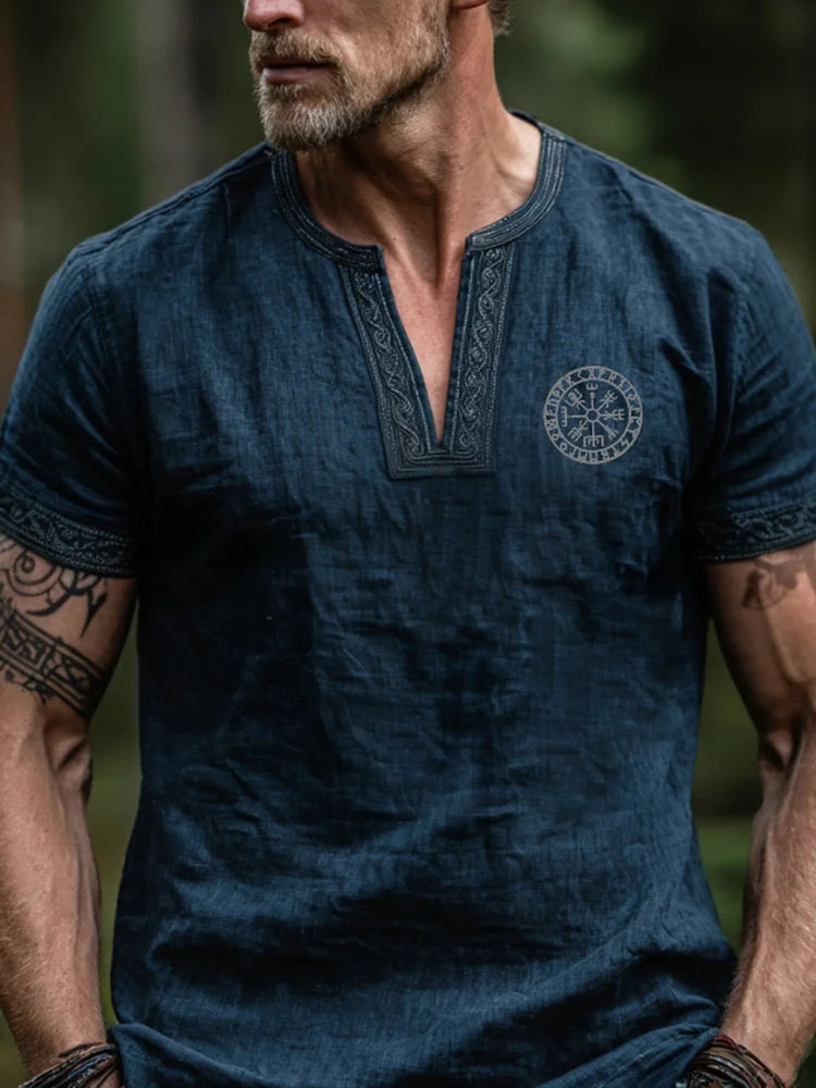 Men's Viking Inspired Celtic Knot Retro V-Neck T-Shirt