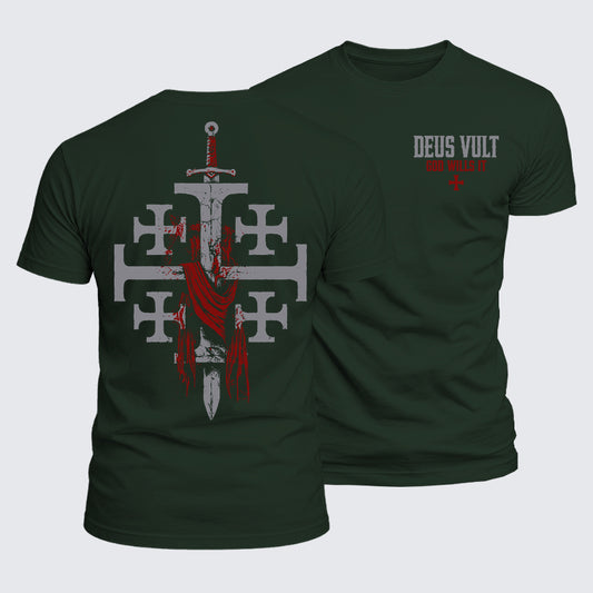 Luxe Mercerized Cotton Tee - Deus Vult: God Wills It