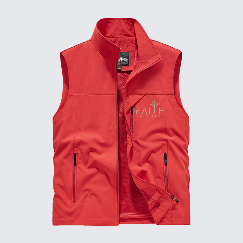 Faith Over Fear Faith Cross Jesus God Christian Outdoor Quick-dry Vest