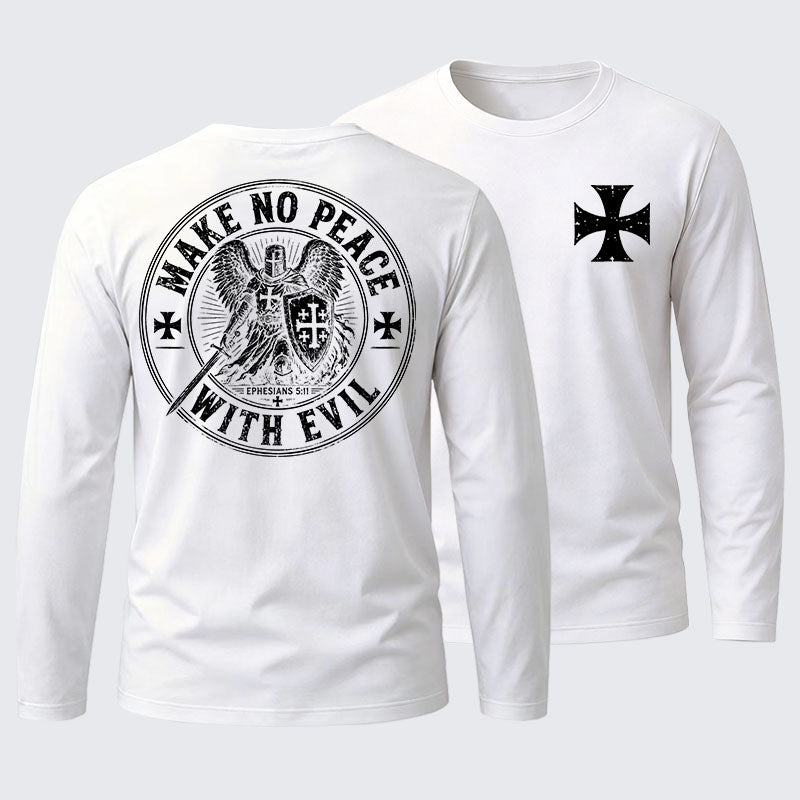 Make No Peace With Evil Cotton Long Sleeve T-Shirt