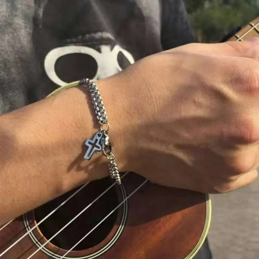 Openwork Cross Double Bracelet