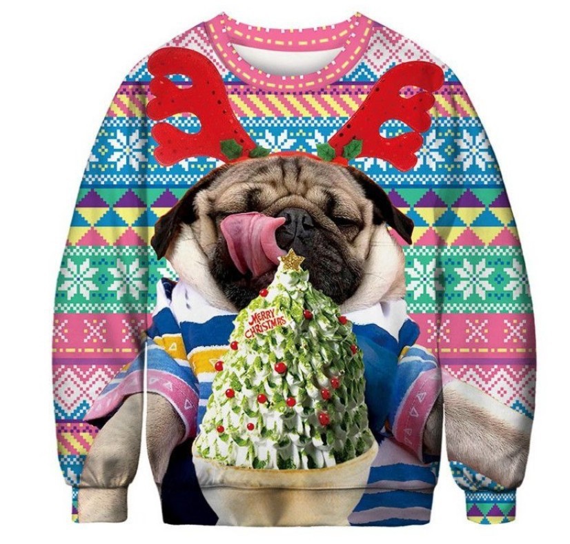Unisex 3D Sloth Beer Fun Print Christmas Sweatshirt