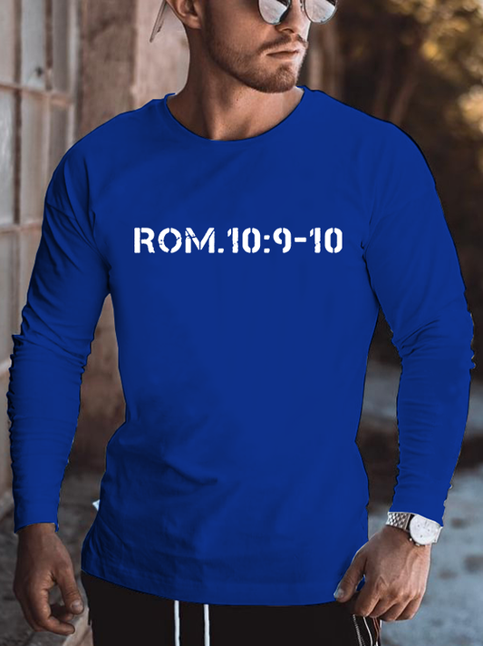 Romans 10:9-10 Jesus God Christian Cotton Long Sleeve T-Shirt