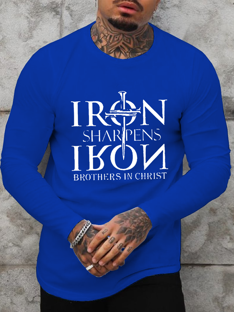 Iron Sharpens Iron Brothers in Christ Men's Long Sleeve