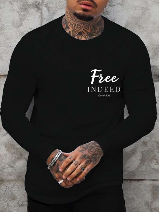 Free Indeed John 8:36 Cotton Long Sleeve T-Shirt
