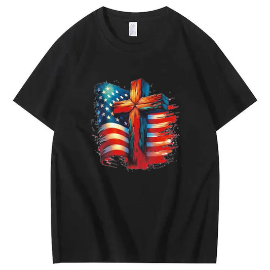 Christian American Shirt, American Flag And Christian Cross Shirt