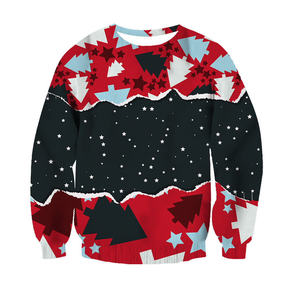 Unisex 3D Printed Elk Christmas Sweatshirt