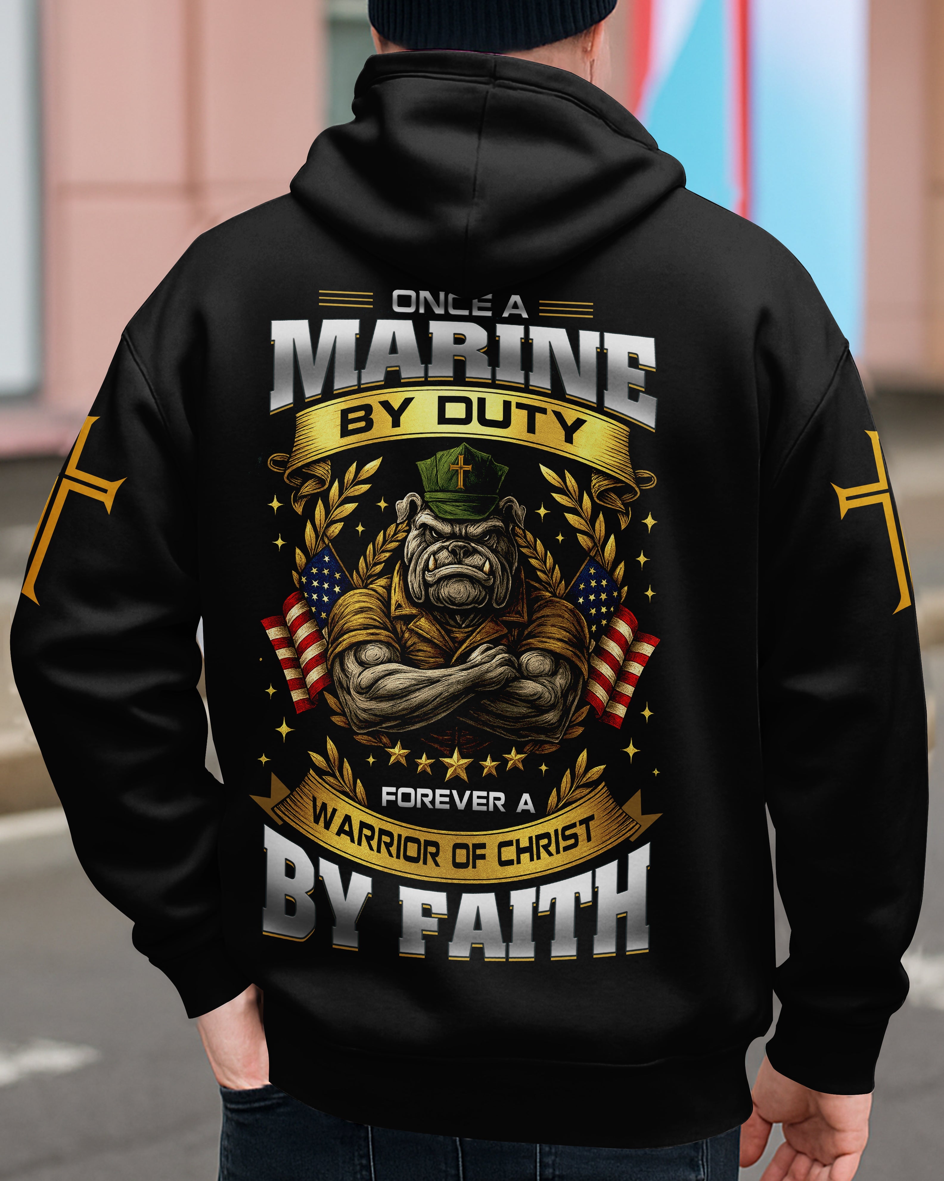 Once A Marine By Duty Forever A Warrior Of Christ By Faith Zip Hoodie