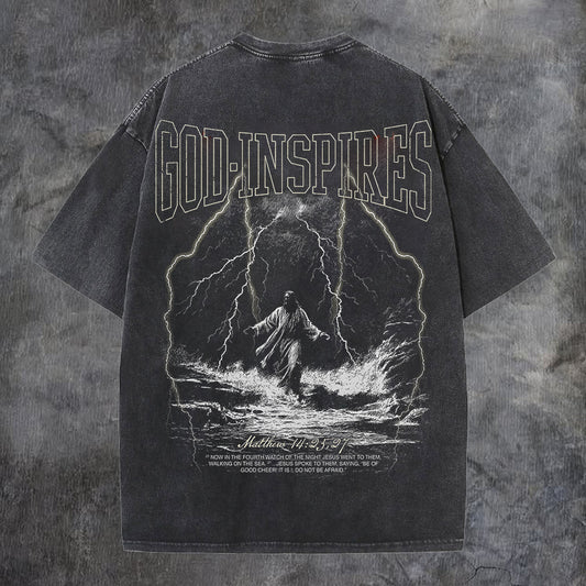 God Inspires Printed Men's Washed Tee