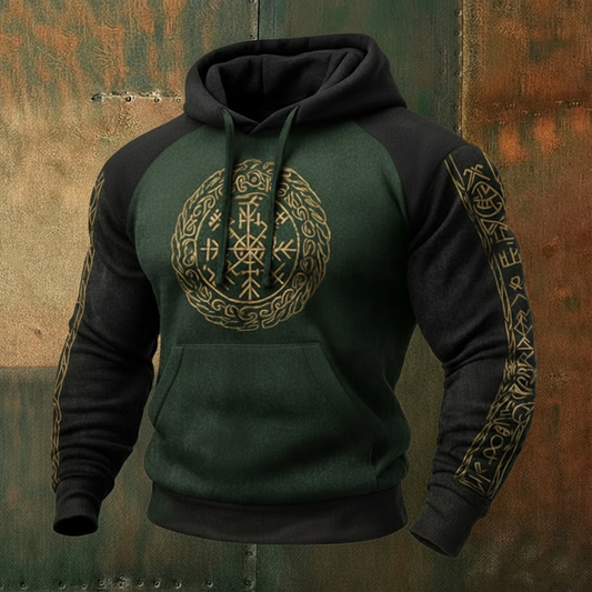 Nordic Viking Style Vegvísir Tree Of Life Casual Long-Sleeve Hoodie