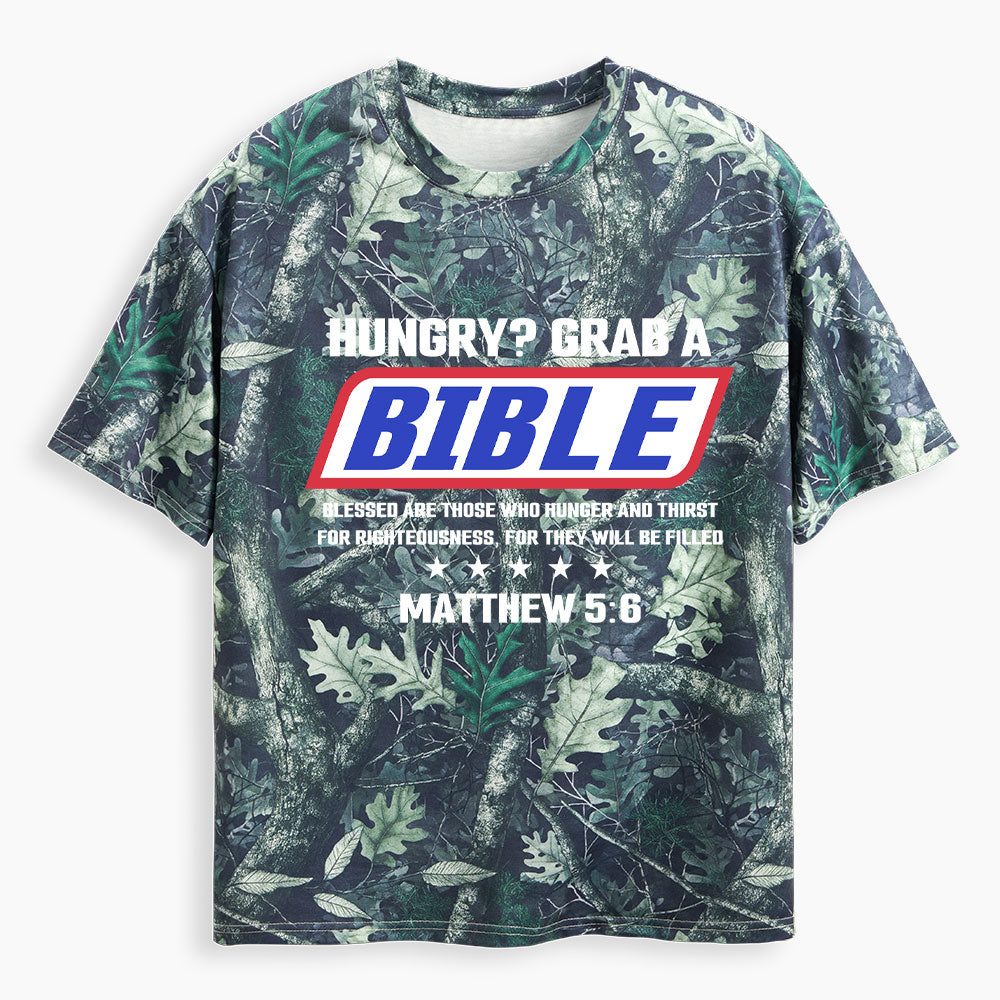 Blessed Are Those Who Hunger And Thirst For Righteousness Christian Camo T-Shirt