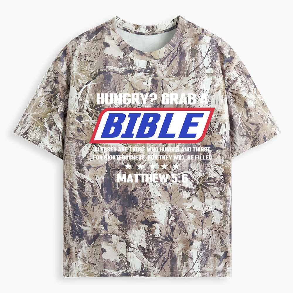 Blessed Are Those Who Hunger And Thirst For Righteousness Christian Camo T-Shirt