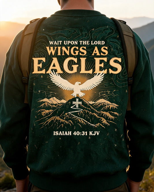 Christian Hiking Shirt Graphic Wings As Eagles AOP Tee