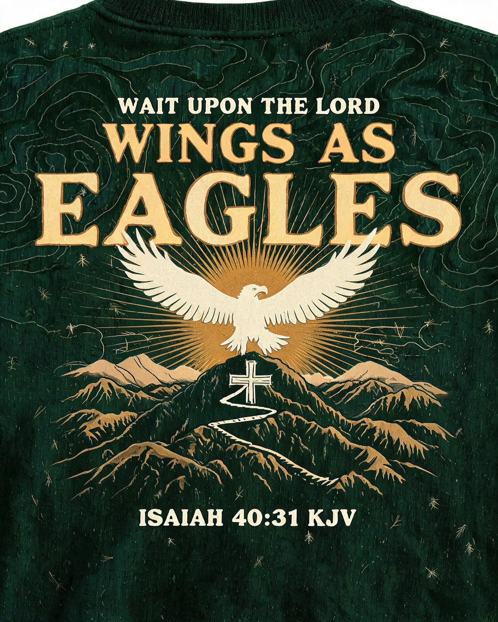Christian Hiking Shirt Graphic Wings As Eagles AOP Tee