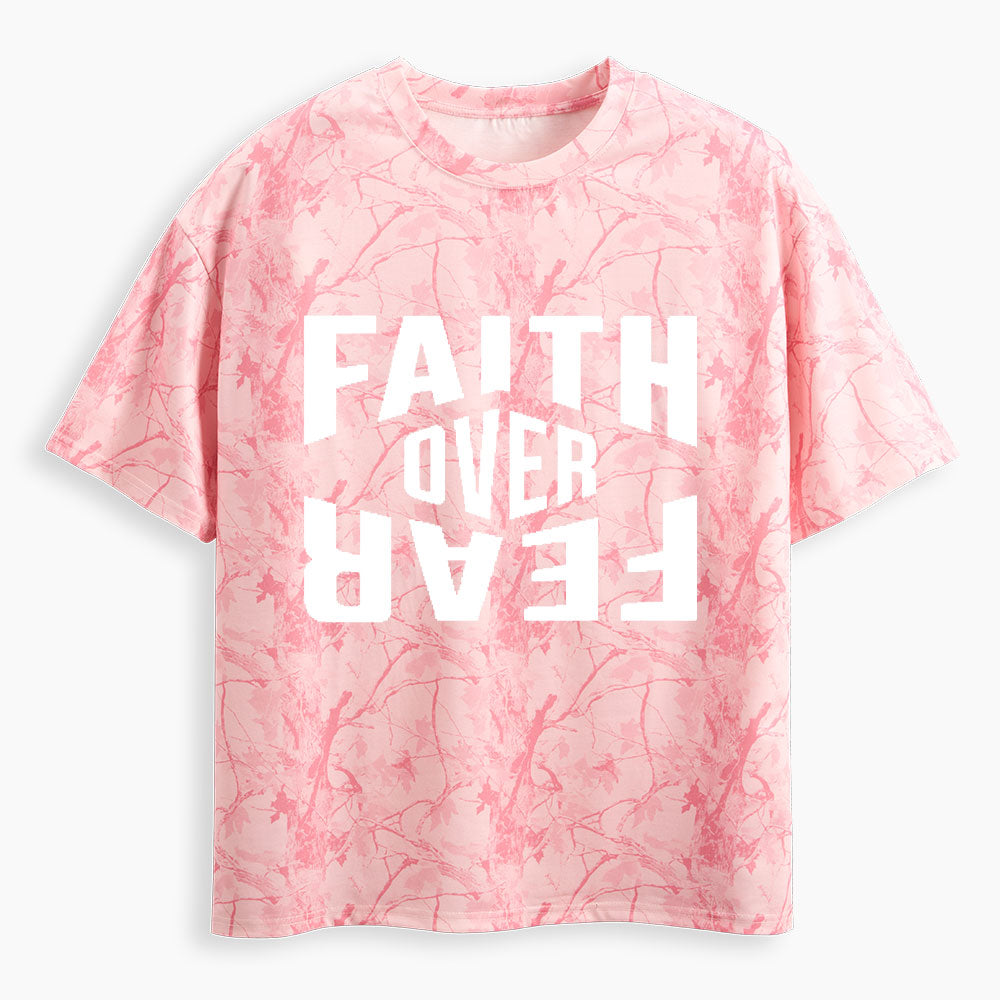 Faith Over Fear Christian Camo T-Shirt