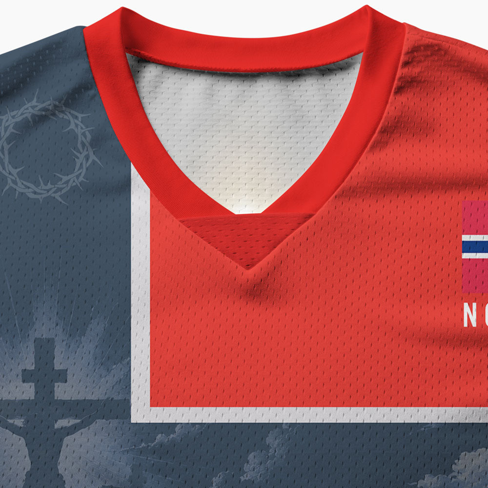 He Died For Us Now I Live For Him Christian Mesh Jersey