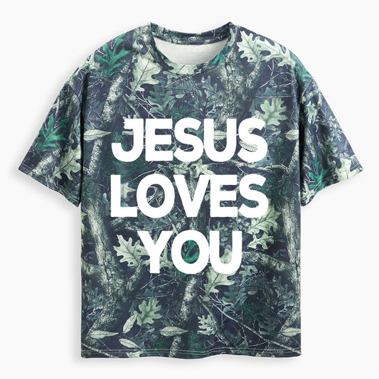 Jesus Loves You Christian Camo T-Shirt