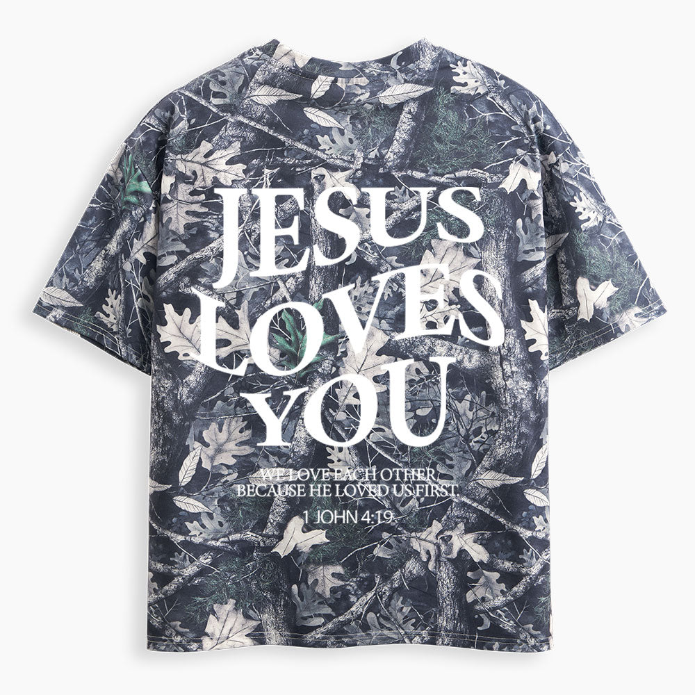 Jesus Loves You Christian Camo T-Shirt
