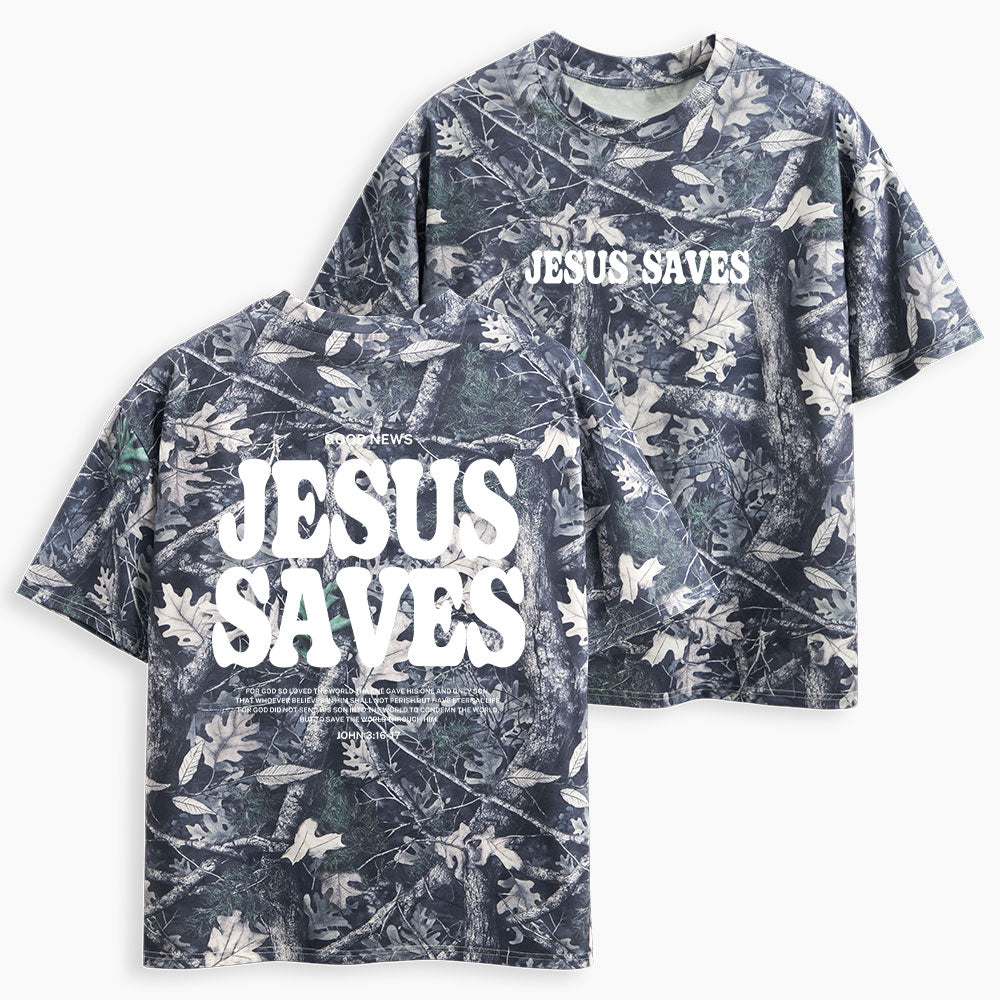 Jesus Saves Christian Camo T-Shirt