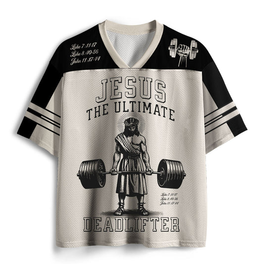 Jesus The Ultimate Deadlifter Christian Mesh Jersey