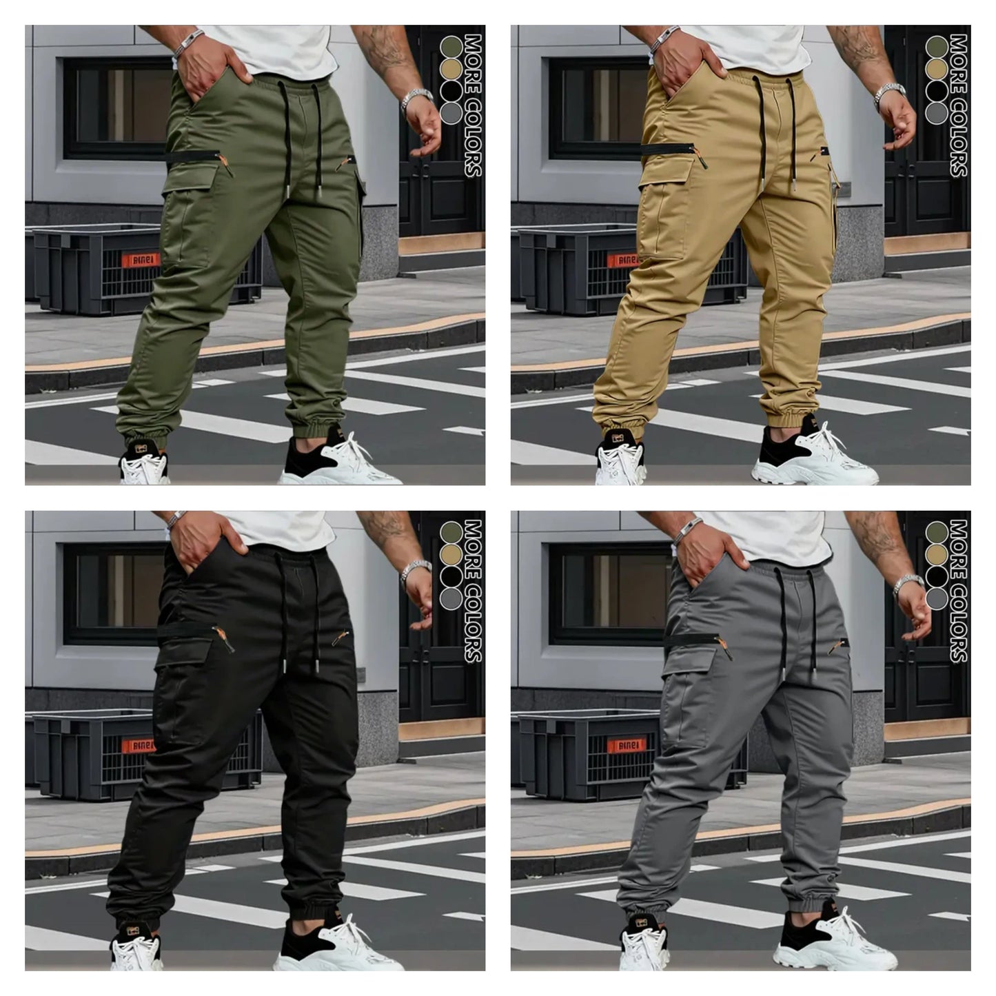 Men's Stretch Terry Work Pants – Casual Retro Fit | All-Season Daily Wear
