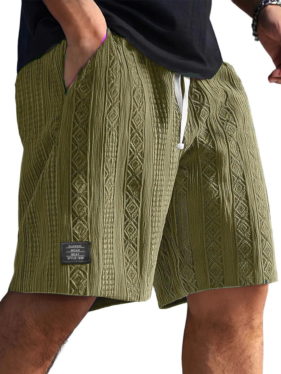 Men's Jacquard Straight-Leg Casual Shorts