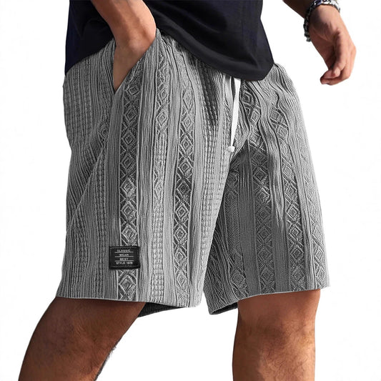 Men's Jacquard Straight-Leg Casual Shorts