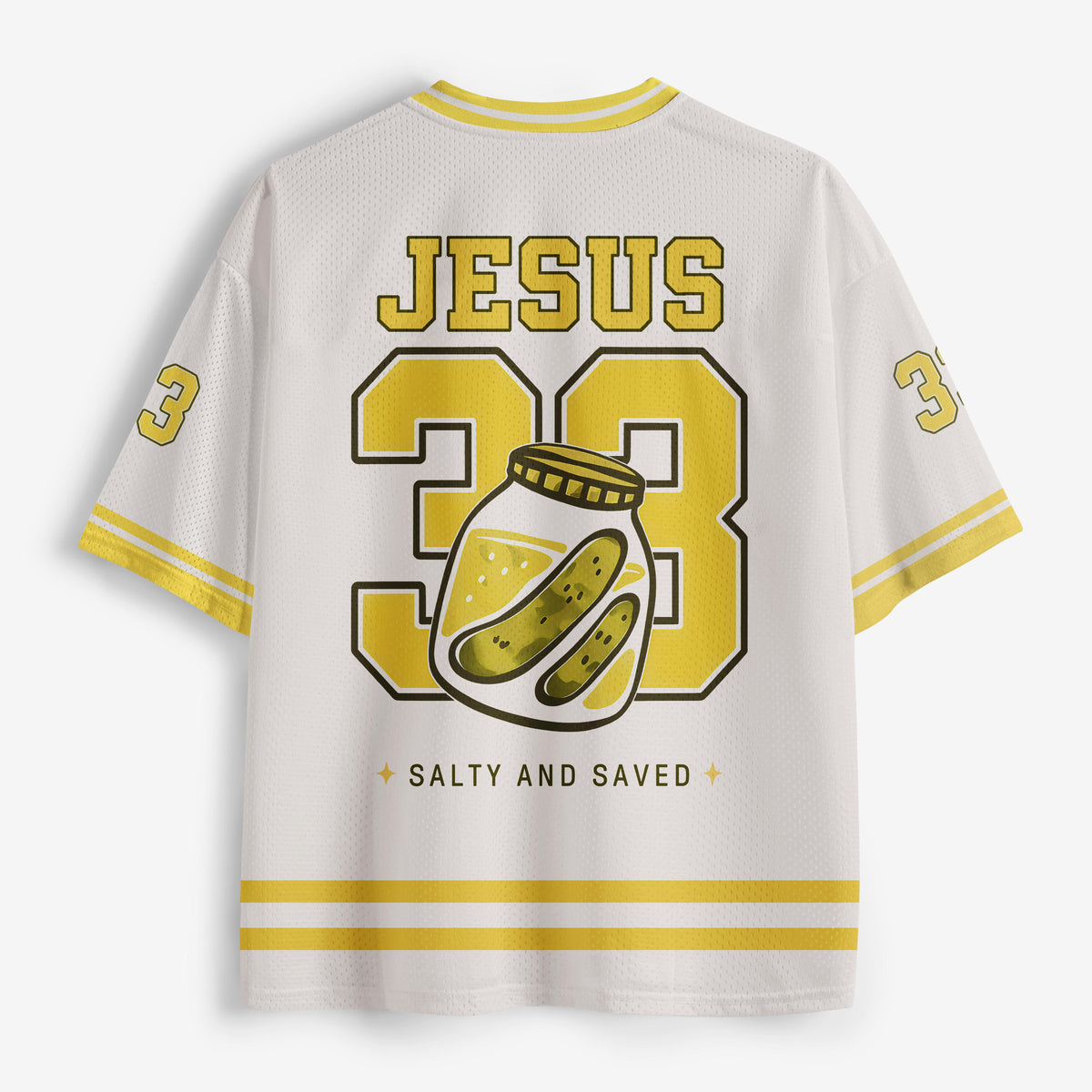 Pikles Jesus Salty And Saved Christian Mesh Jersey
