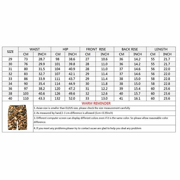 Casual Camo Multi-bag Straight Men's Shorts