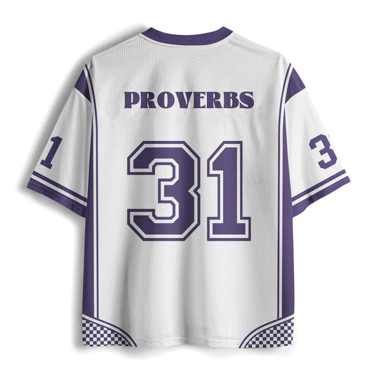 She Is Clothed With Strength And Dignity Christian Mesh Jersey