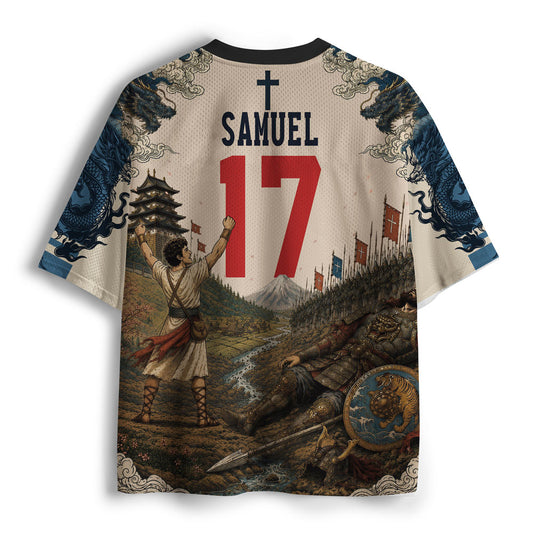 The Giant Fell The Lord Won Christian Mesh Jersey