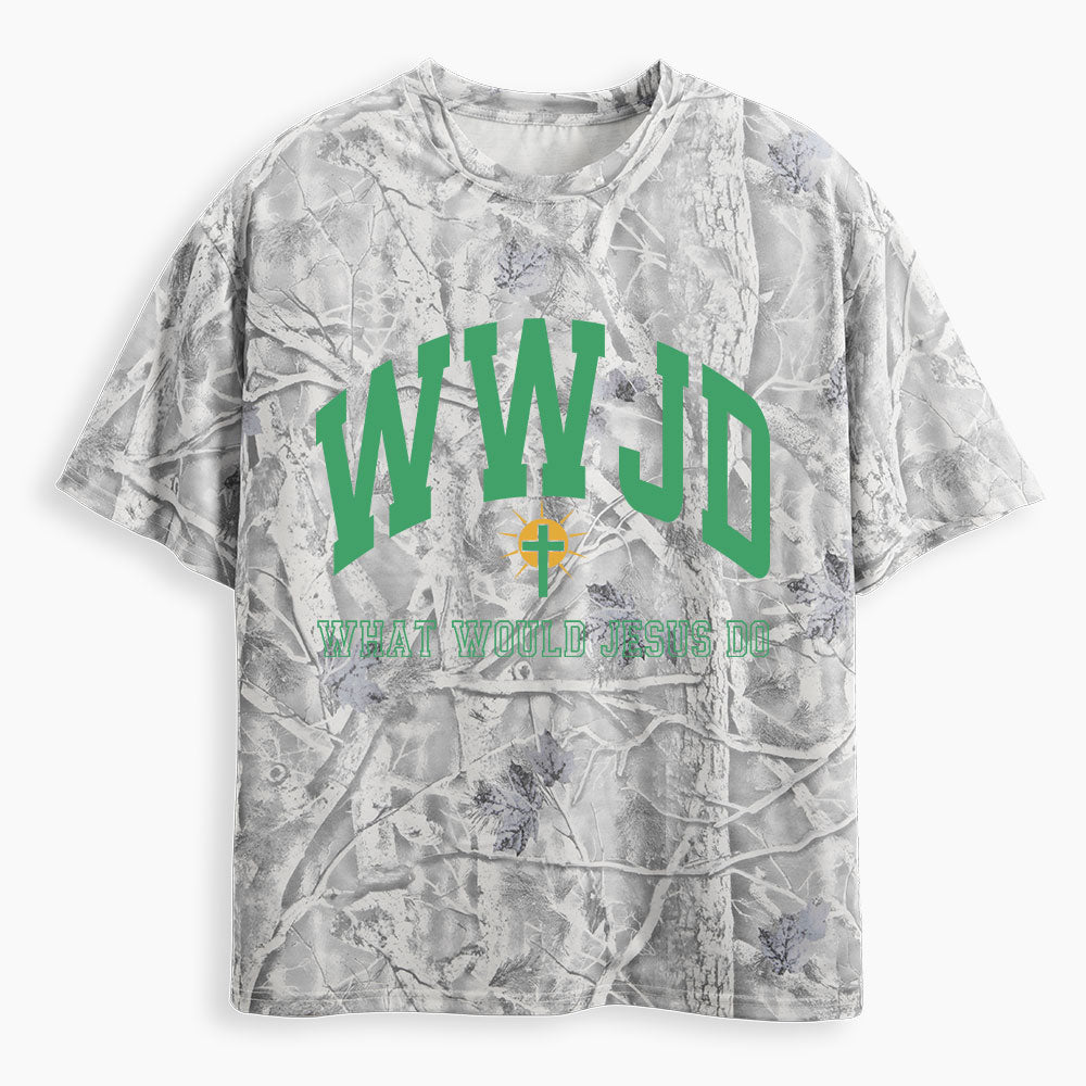 WWJD Guidingcross Christian Camo T-Shirt