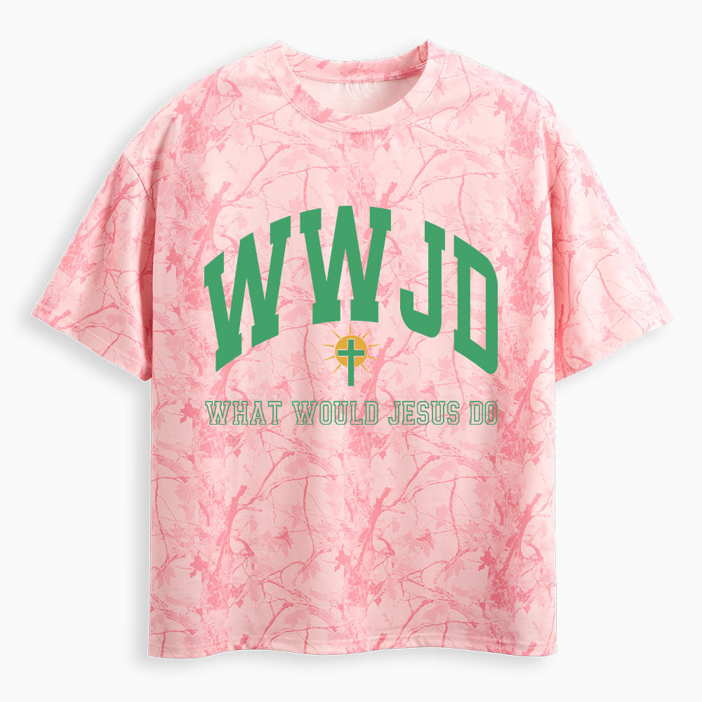 WWJD Guidingcross Christian Camo T-Shirt