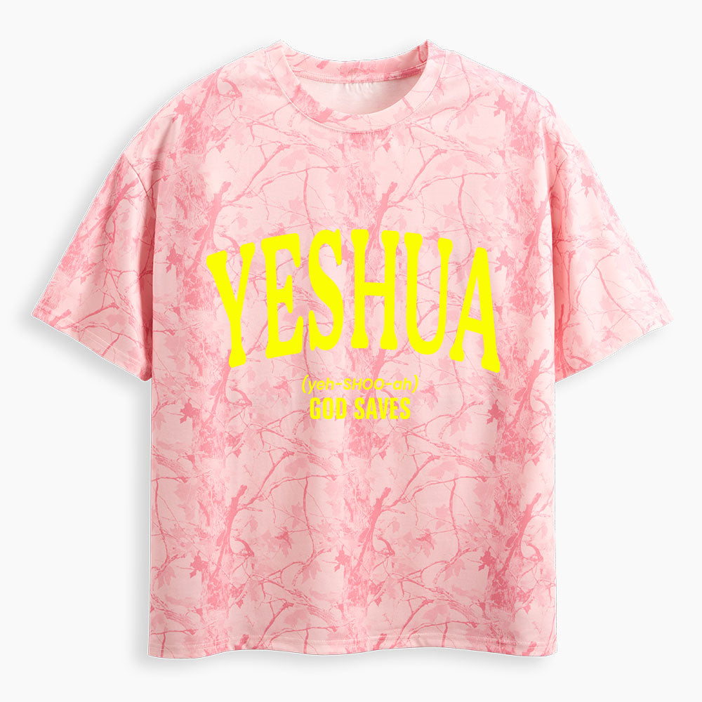 Yeshua God Saves Christian Camo T-Shirt