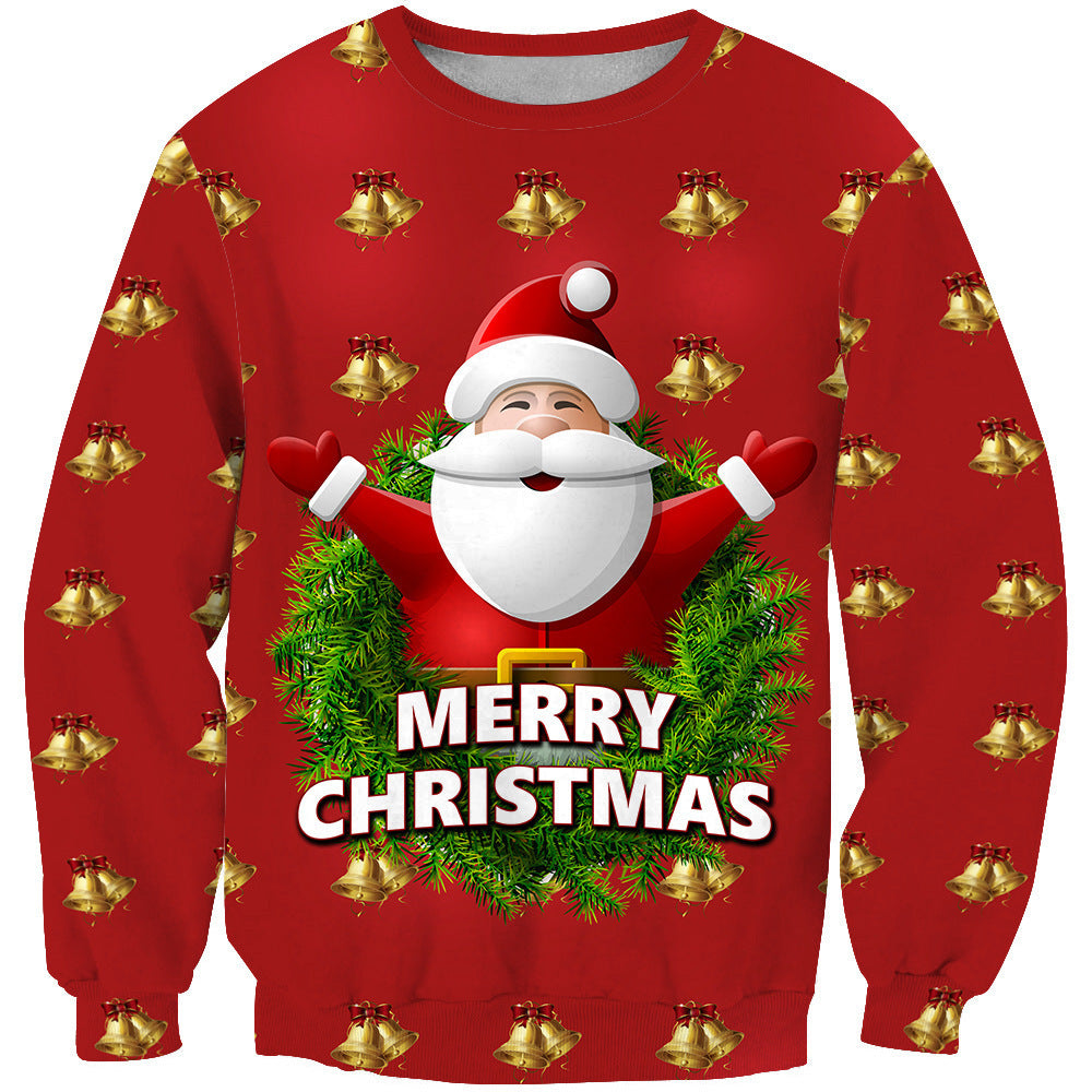 Unisex 3D Elk Print Christmas Sweatshirt