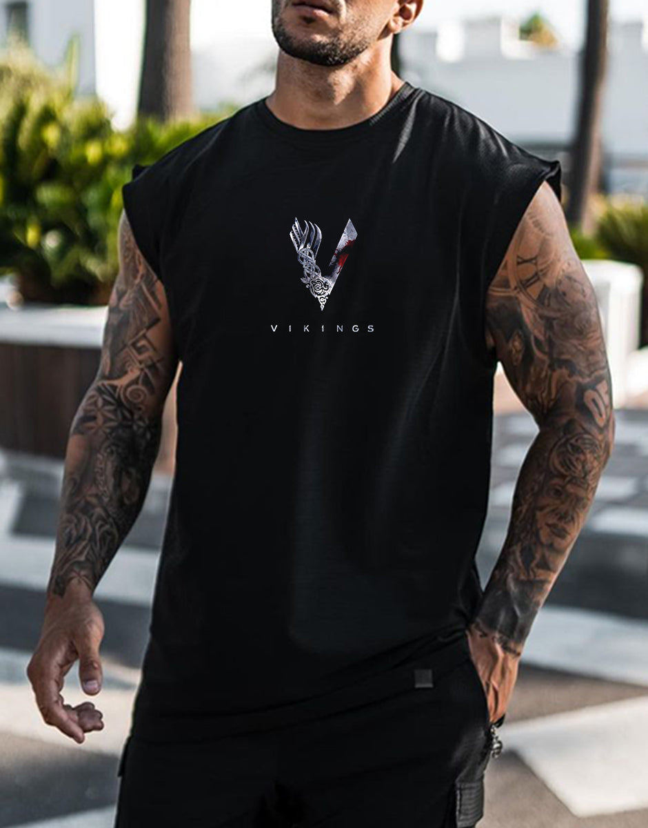 Men's Valhalla Print Casual Sleeveless T-Shirt
