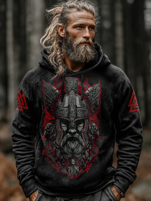 Viking Style Inspired Warrior Digital 3D Printed Unisex Casual Hoodie