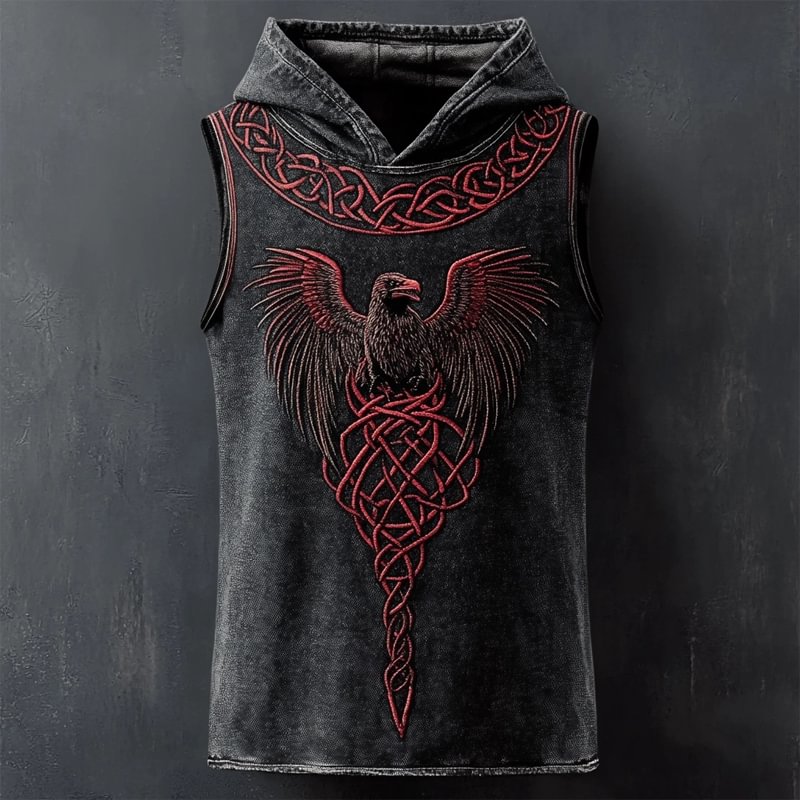 Men's Viking Eagle Retro Celtic Sleeveless Hoodie