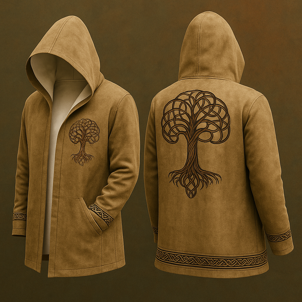 Men's Viking Life Of Tree Vintage Nordic Hooded Jacket