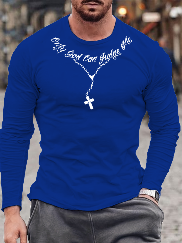Only God Can Judge Me Necklace Print Long Sleeve T-Shirt