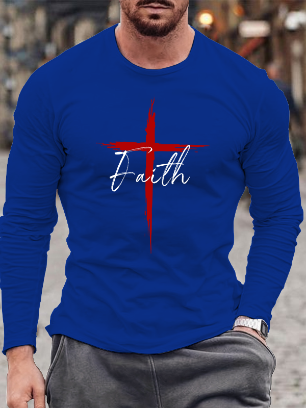 Red Cross Faith Men's Long Sleeve