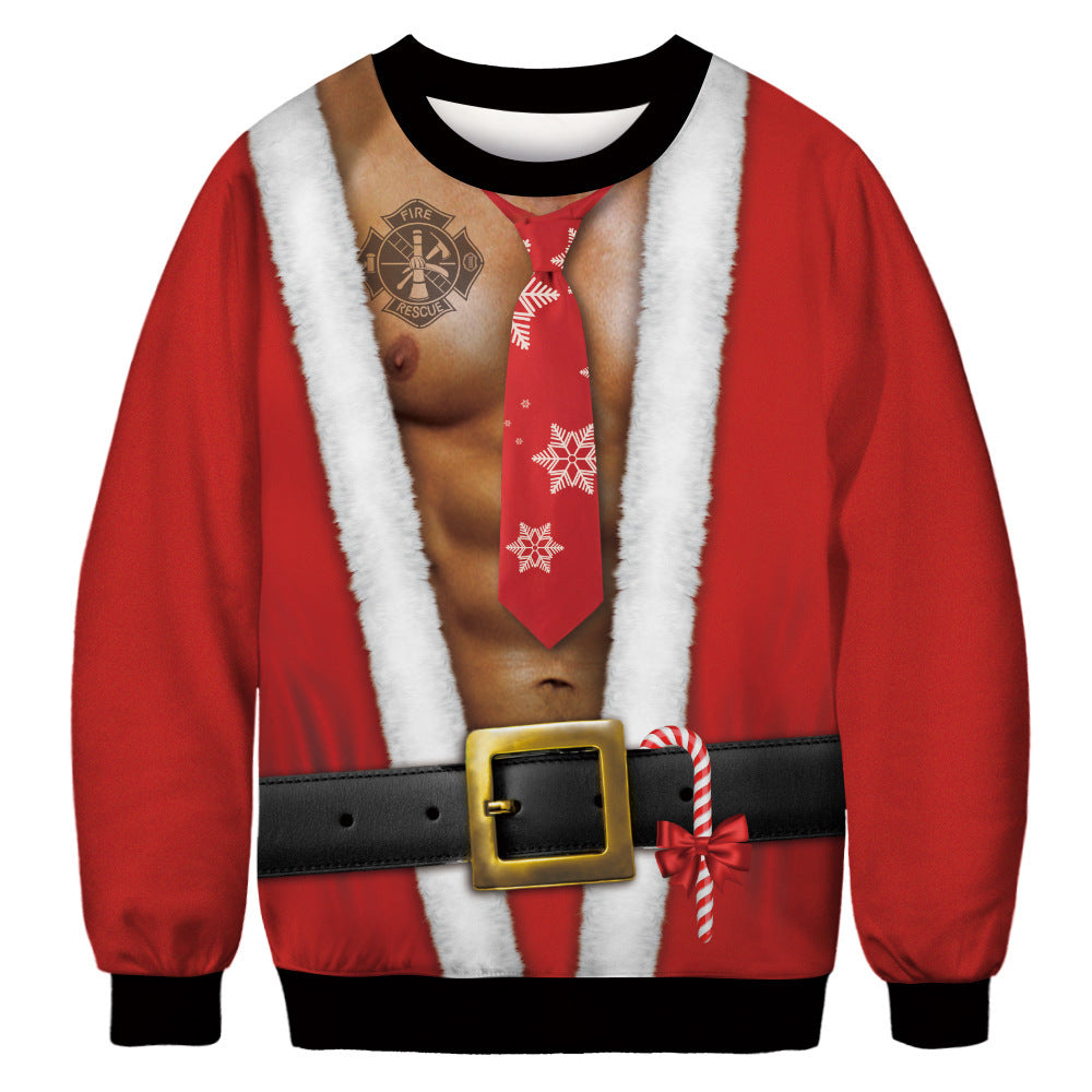 Unisex 3D Fun Spoof Printed Christmas Sweatshirt